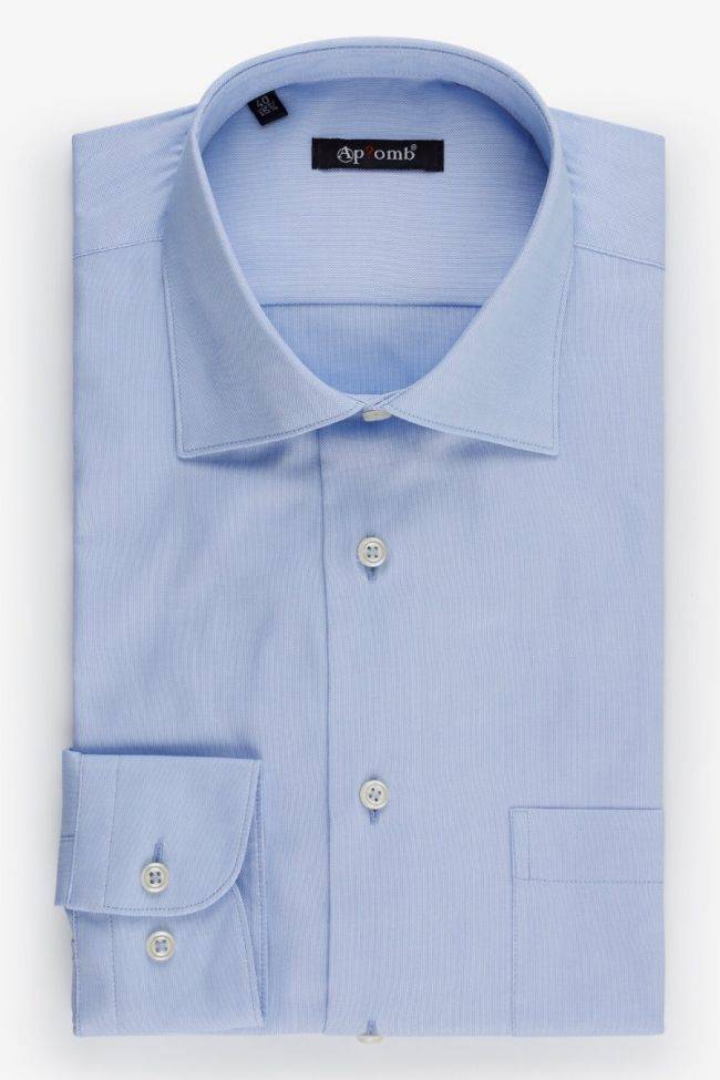 aplomb Hemd Herren Aplomb Classic Einfarbig 100% Baumwolle kragen Italienisch Lange Ärmel