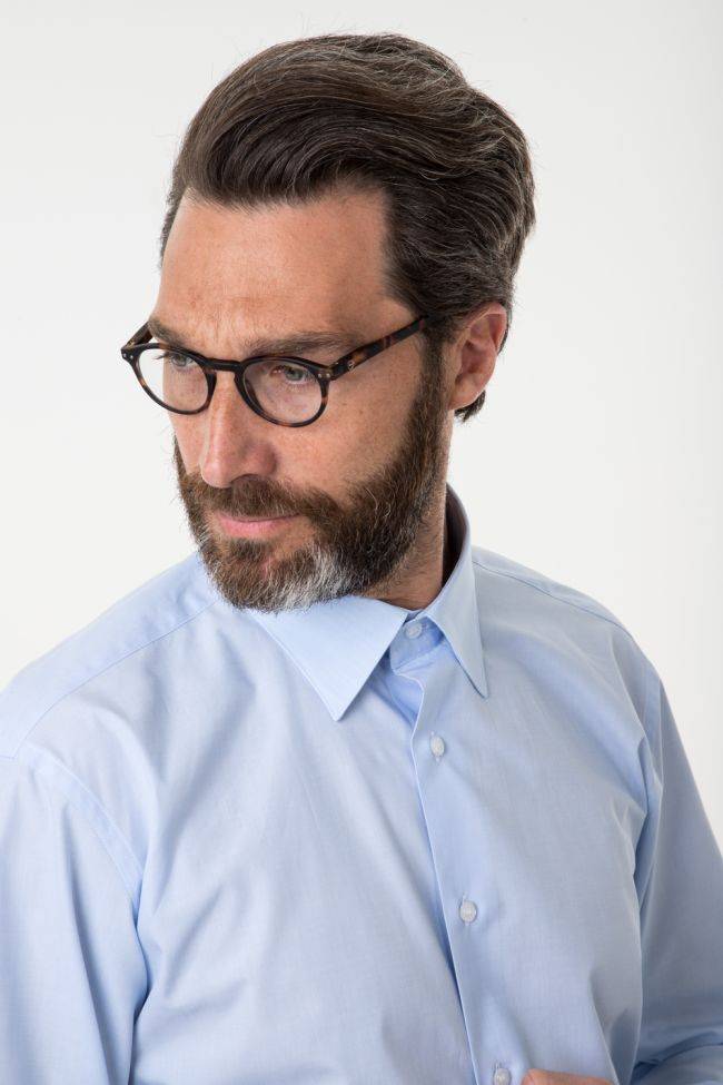 Aplomb Hemd Herren Aplomb Classic Einfarbig 100% Baumwolle Kragen Italienisch Lange Ärmel