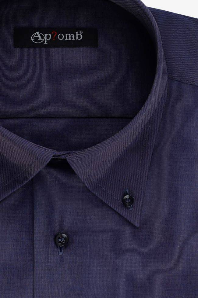 Aplomb Hemd Herren Aplomb Classic Einfarbig 100% Baumwolle Kragen Button-Down Lange Ärmel