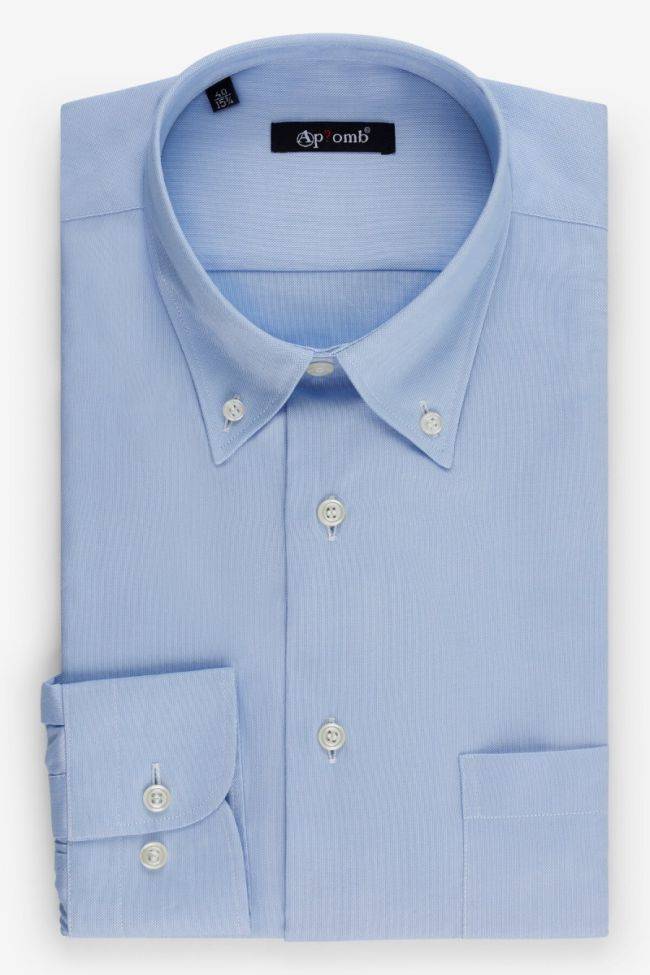 aplomb Hemd Herren Aplomb Classic Einfarbig 100% Baumwolle kragen Button-Down Lange Ärmel