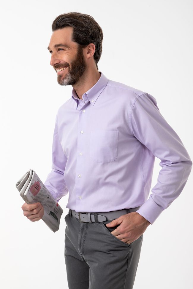 Aplomb Hemd Herren Aplomb Classic Einfarbig 100% Baumwolle Kragen Button-Down Lange Ärmel