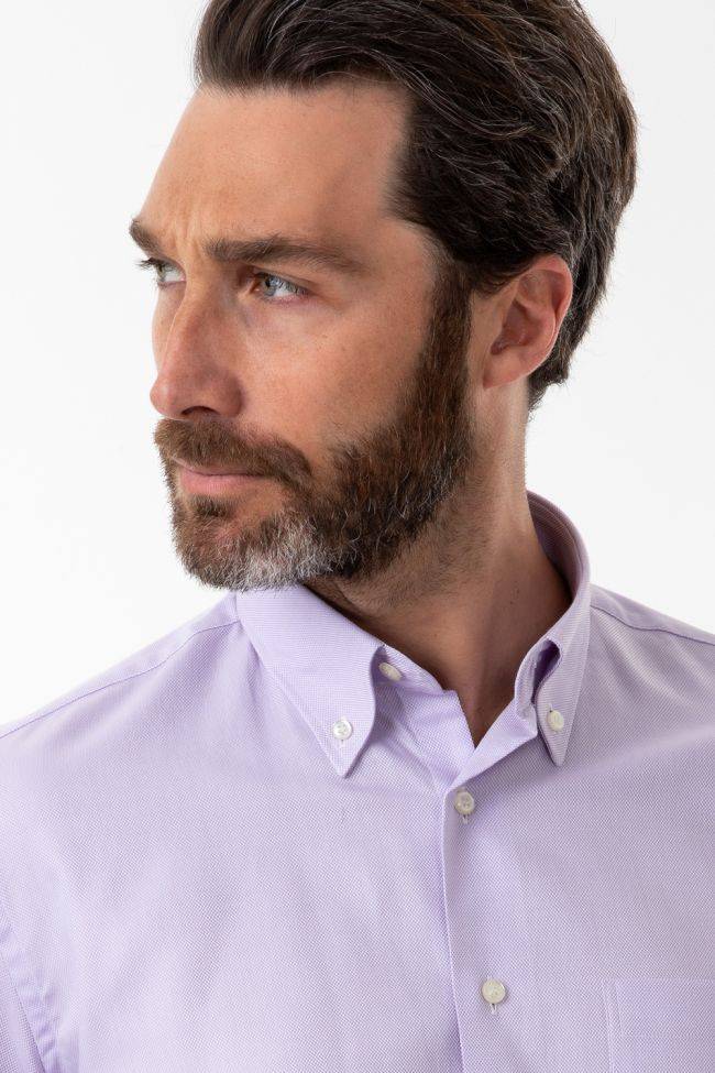 Aplomb Hemd Herren Aplomb Classic Einfarbig 100% Baumwolle Kragen Button-Down Lange Ärmel