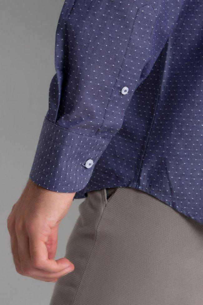 Aplomb Hemd Herren Aplomb Classic Halb Unifarben 100% Baumwolle Kragen Italienisch Lange Ärmel