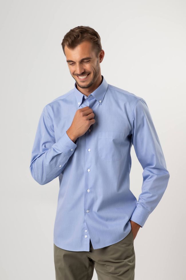 Aplomb Hemd Herren Aplomb Classic Karo 100% Baumwolle Kragen Button-Down Lange Ärmel