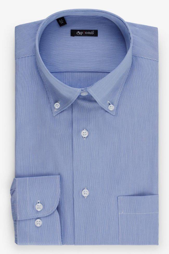 aplomb Hemd Herren Aplomb Classic Karo 100% Baumwolle kragen Button-Down Lange Ärmel