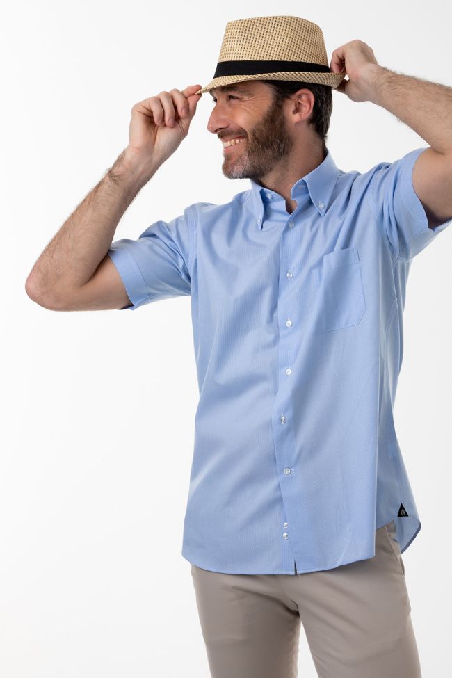 aplomb Hemd Herren Aplomb Classic Karo 100% Baumwolle kragen Button-Down Kurze Ärmel