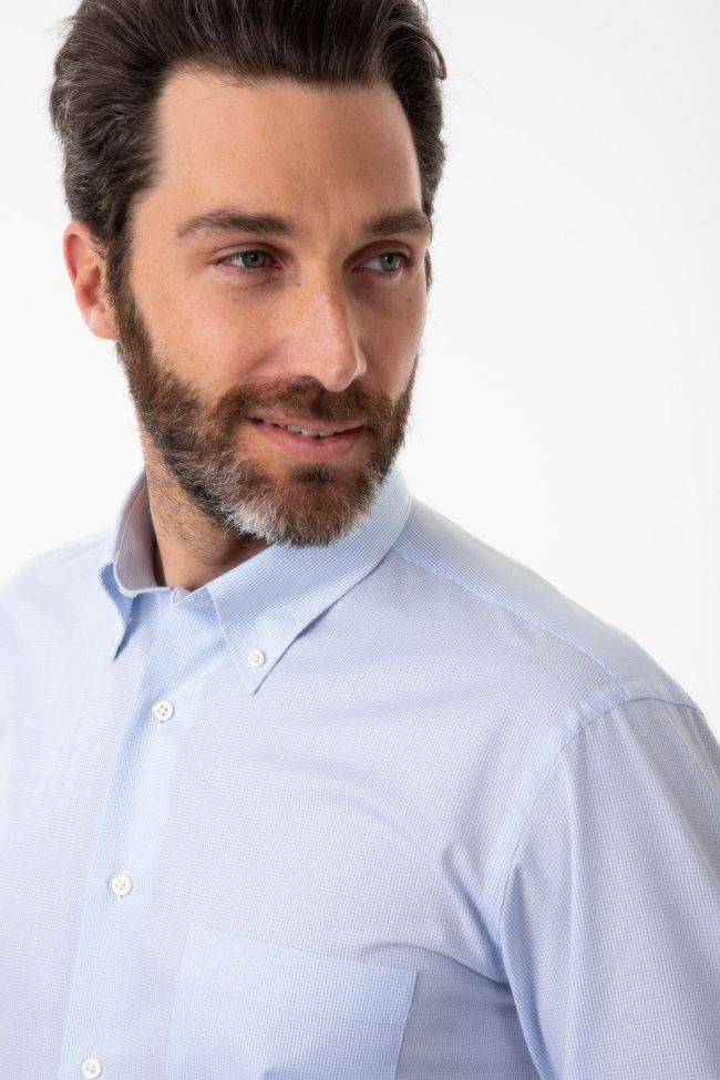 Aplomb Hemd Herren Aplomb Classic Karo 100% Baumwolle Kragen Button-Down Lange Ärmel