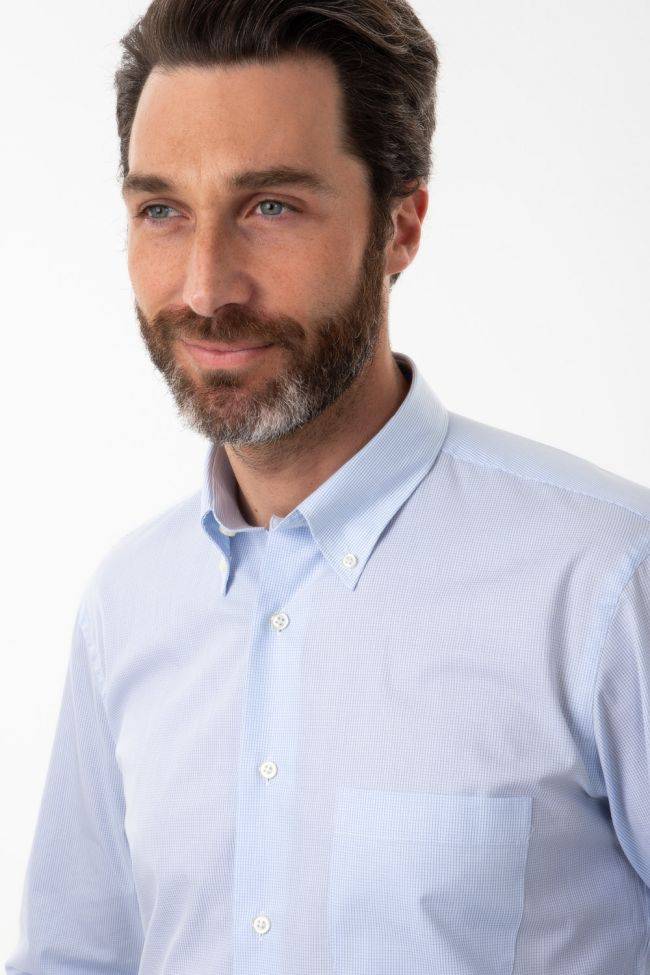 Aplomb Hemd Herren Aplomb Classic Karo 100% Baumwolle Kragen Button-Down Lange Ärmel