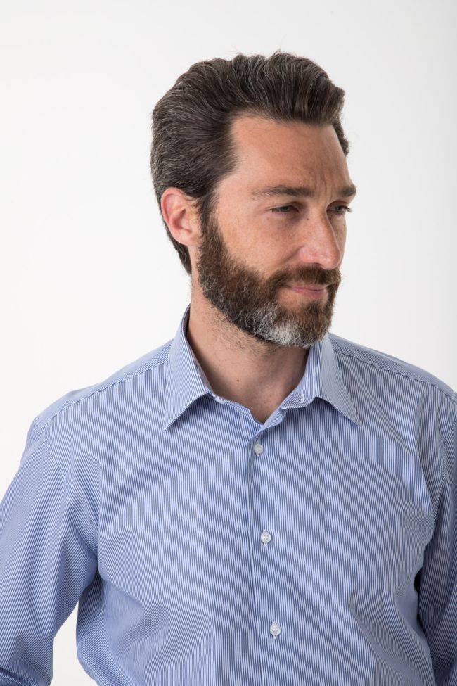 Aplomb Hemd Herren Aplomb Classic Streifen 100% Baumwolle Kragen Italienisch Lange Ärmel