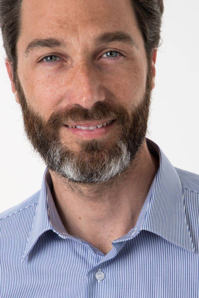 Aplomb Hemd Herren Aplomb Classic Streifen 100% Baumwolle Kragen Italienisch Lange Ärmel