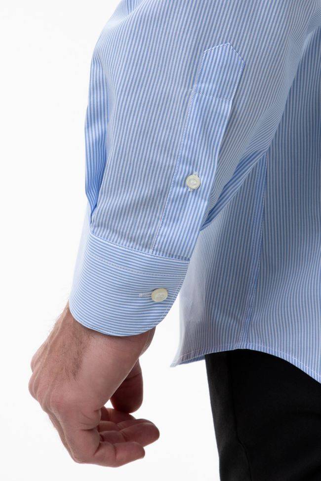 Aplomb Hemd Herren Aplomb Classic Streifen 100% Baumwolle Kragen Italienisch Lange Ärmel