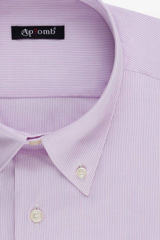 Aplomb Hemd Herren Aplomb Classic Streifen 100% Baumwolle Kragen Button-Down Lange Ärmel