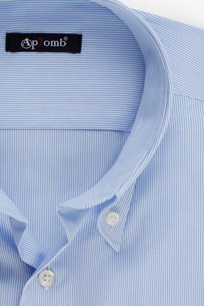 Aplomb Hemd Herren Aplomb Classic Streifen 100% Baumwolle Kragen Button-Down Lange Ärmel