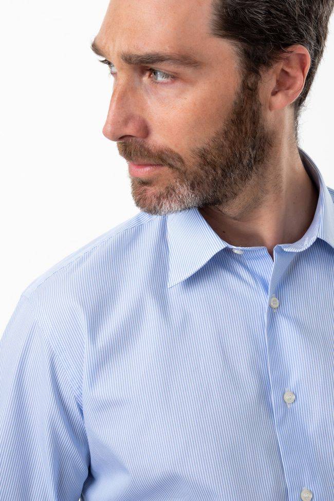 Aplomb Hemd Herren Aplomb Classic Streifen 100% Baumwolle Kragen Italienisch Lange Ärmel