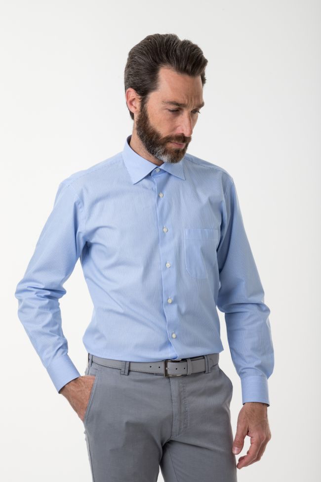 Aplomb Hemd Herren Aplomb Classic Streifen 100% Baumwolle Kragen Italienisch Lange Ärmel
