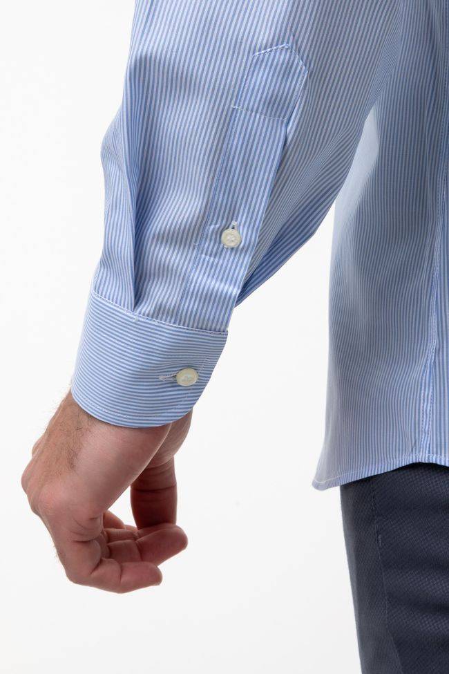 Aplomb Hemd Herren Aplomb Classic Streifen 100% Baumwolle Kragen Button-Down Lange Ärmel