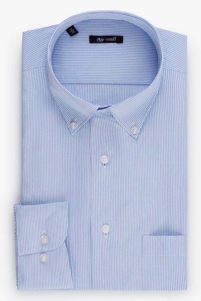 aplomb Hemd Herren Aplomb Classic Streifen 100% Baumwolle kragen Button-Down Lange Ärmel
