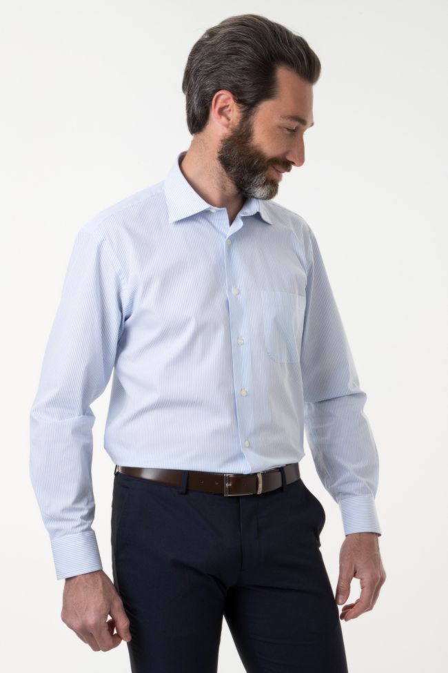 Aplomb Hemd Herren Aplomb Classic Streifen 100% Baumwolle Kragen Italienisch Lange Ärmel