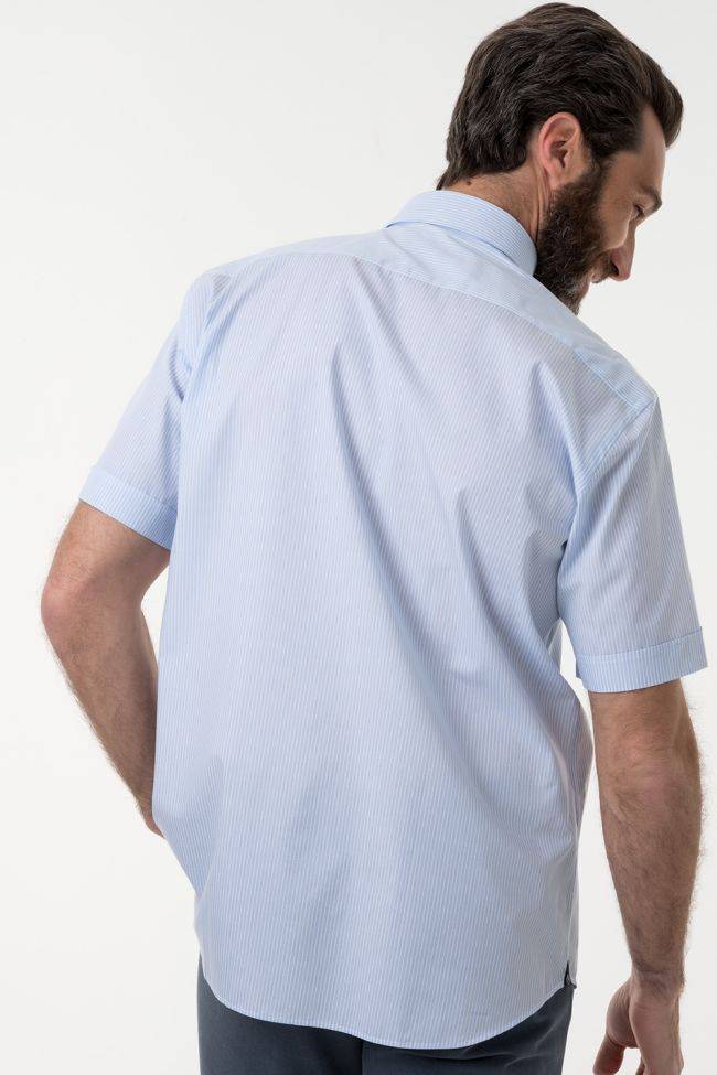 Aplomb Hemd Herren Aplomb Classic Streifen 100% Baumwolle Kragen Button-Down Kurze Ärmel