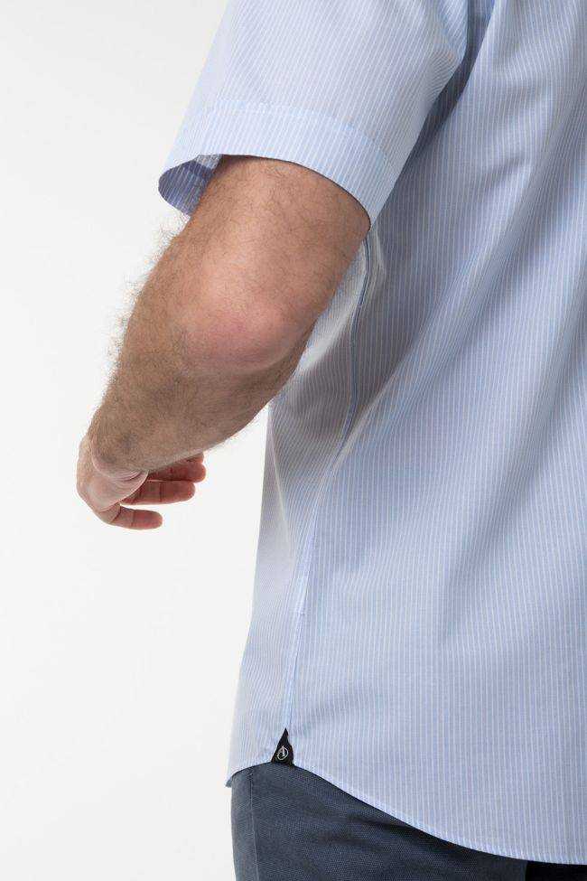 Aplomb Hemd Herren Aplomb Classic Streifen 100% Baumwolle Kragen Button-Down Kurze Ärmel