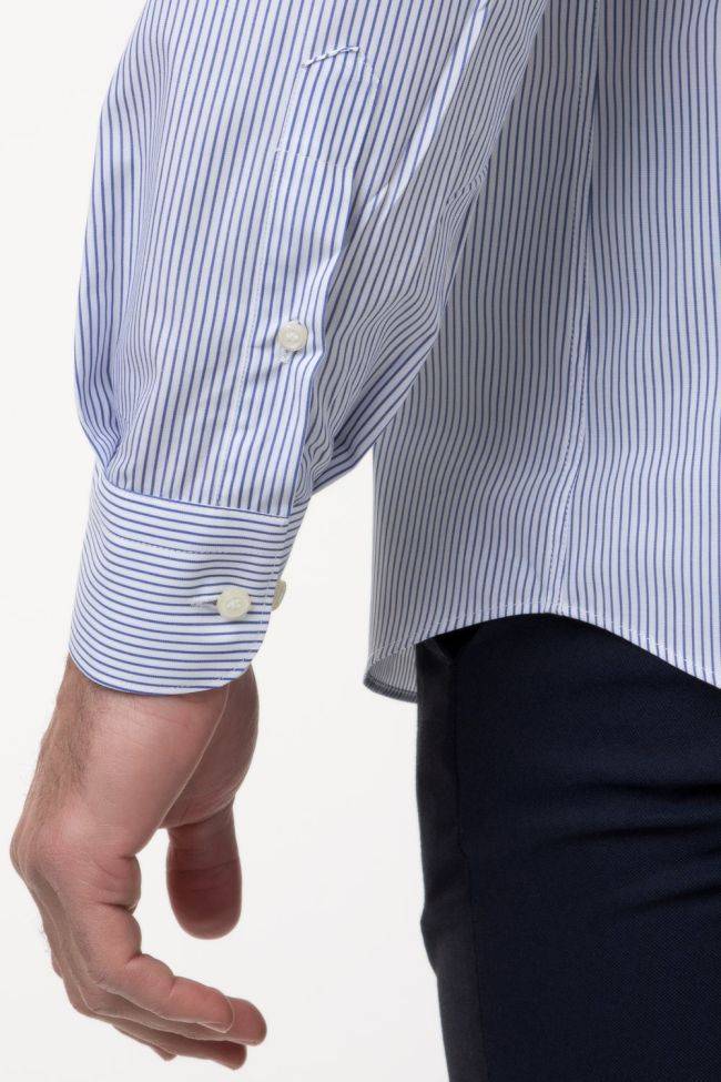 Aplomb Hemd Herren Aplomb Classic Streifen 100% Baumwolle Kragen Italienisch Lange Ärmel
