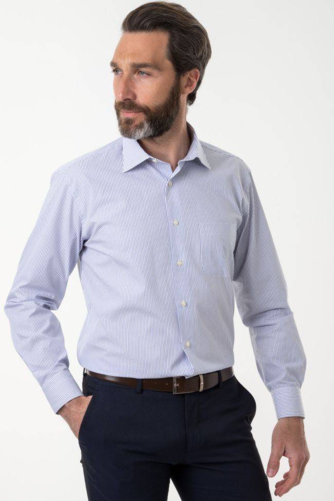 Aplomb Hemd Herren Aplomb Classic Streifen 100% Baumwolle Kragen Italienisch Lange Ärmel