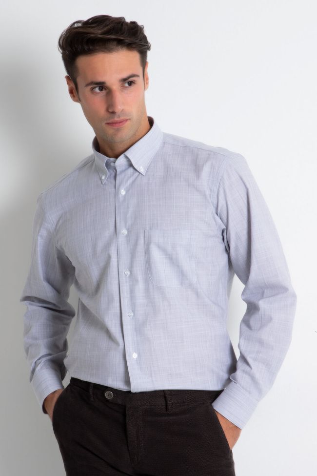 Aplomb Hemd Herren Aplomb Classic Streifen 100% Baumwolle Kragen Button-Down Lange Ärmel