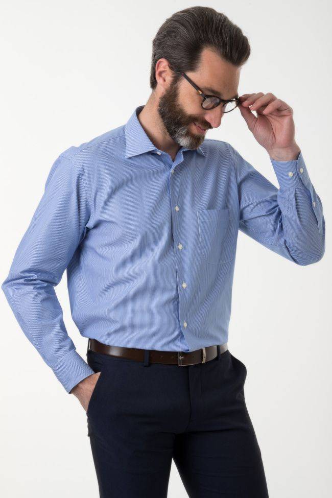 aplomb Hemd Herren Aplomb Classic Streifen 100% Baumwolle kragen Italienisch Lange Ärmel