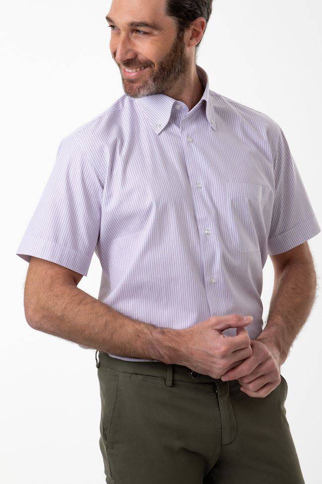 aplomb Hemd Herren Aplomb Classic Streifen 100% Baumwolle kragen Button-Down Kurze Ärmel