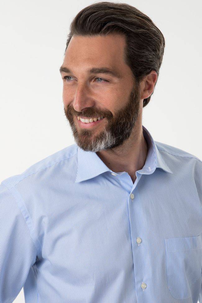 Aplomb Hemd Herren Aplomb Classic Streifen 100% Baumwolle Kragen Italienisch Lange Ärmel