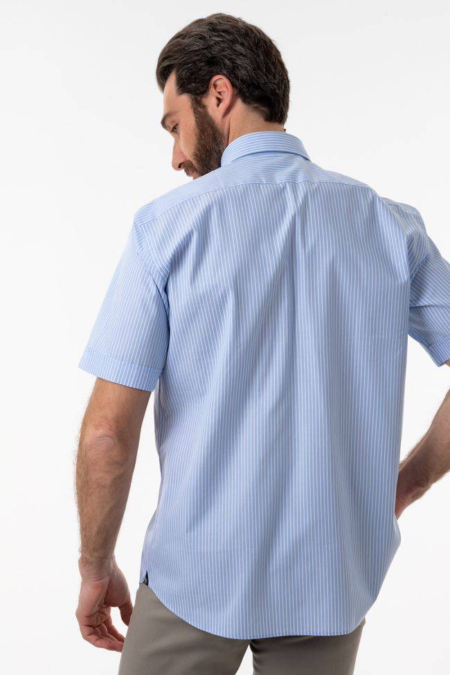 Aplomb Hemd Herren Aplomb Classic Streifen 100% Baumwolle Kragen Button-Down Kurze Ärmel