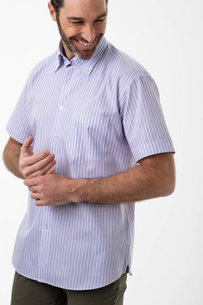 aplomb Hemd Herren Aplomb Classic Streifen 100% Baumwolle kragen Button-Down Kurze Ärmel