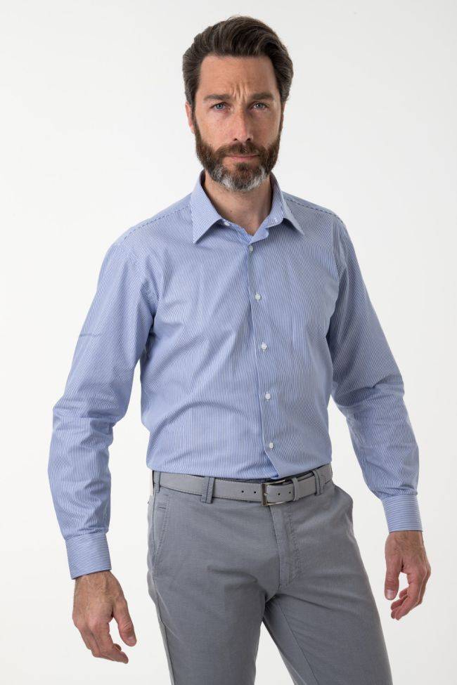 aplomb Hemd Herren Aplomb Classic Streifen 100% Baumwolle kragen Italienisch Lange Ärmel