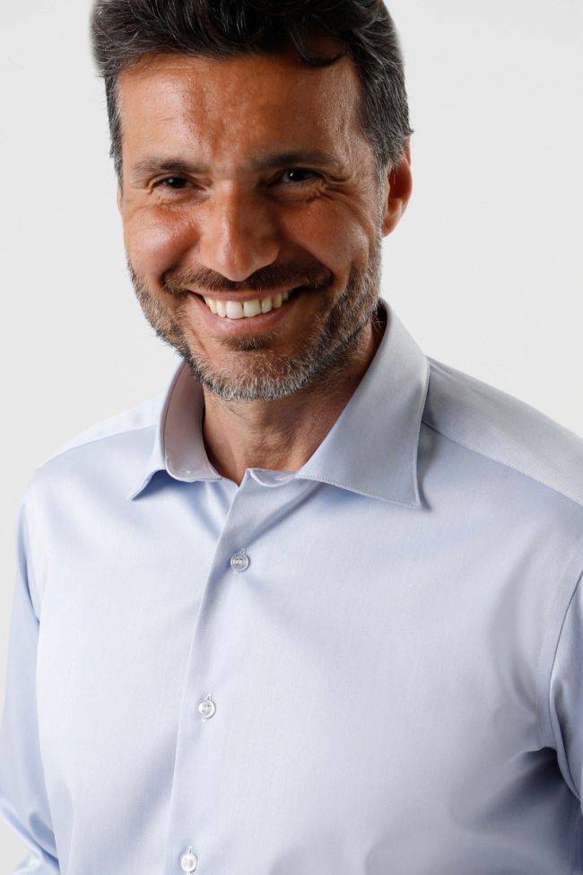 Aplomb Hemd Herren Aplomb Regular Bügelfreie Einfarbig 100% Baumwolle Kragen Italienisch Lange Ärmel