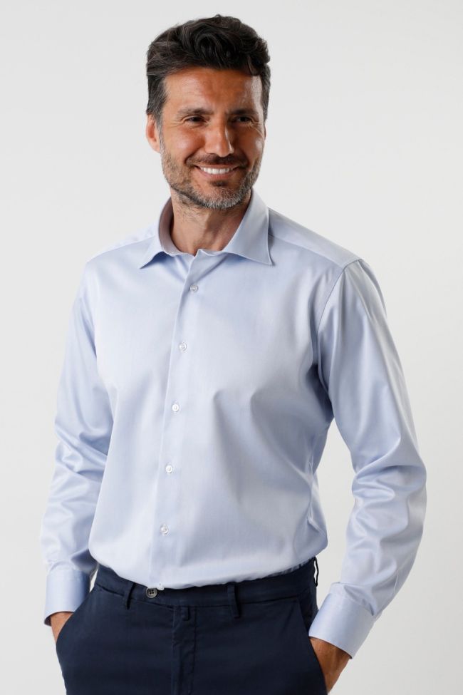 aplomb Hemd Herren Aplomb Regular Bügelfreie Einfarbig 100% Baumwolle kragen Italienisch Lange Ärmel