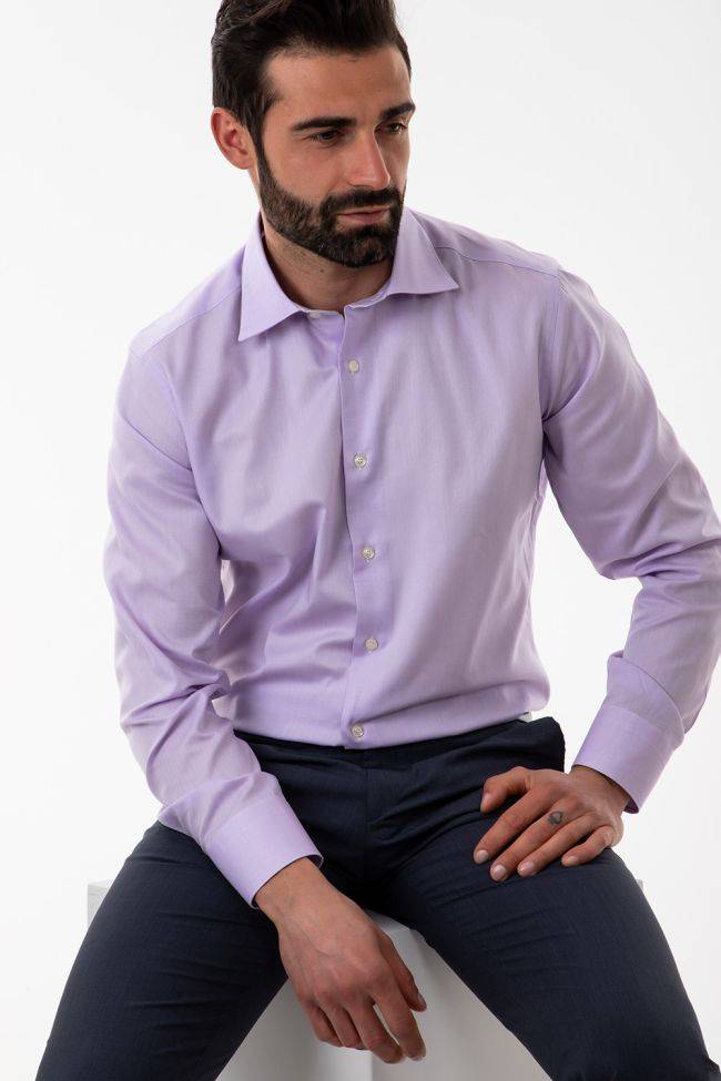 Aplomb Hemd Herren Aplomb Regular Einfarbig 100% Baumwolle Kragen Italienisch Lange Ärmel