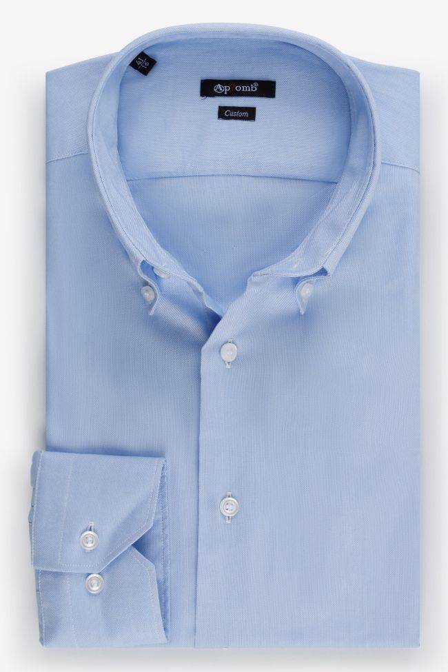 aplomb Hemd Herren Aplomb Regular Einfarbig 100% Baumwolle kragen Button-Down Lange Ärmel