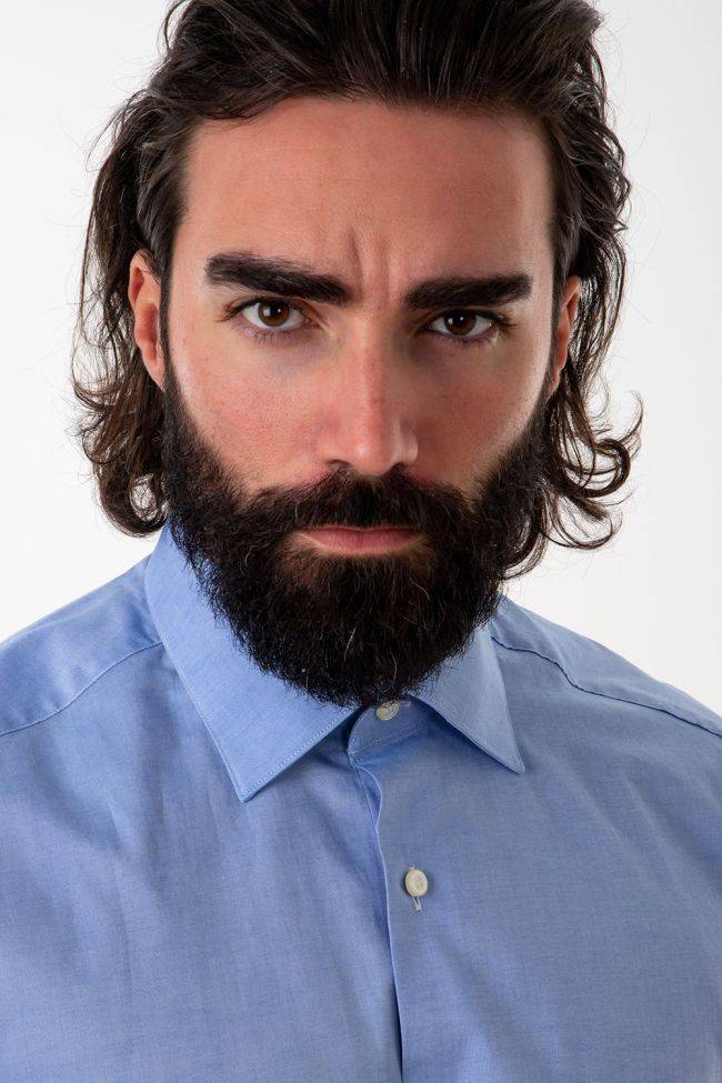 Aplomb Hemd Herren Aplomb Regular Einfarbig 100% Baumwolle Kragen Italienisch Lange Ärmel