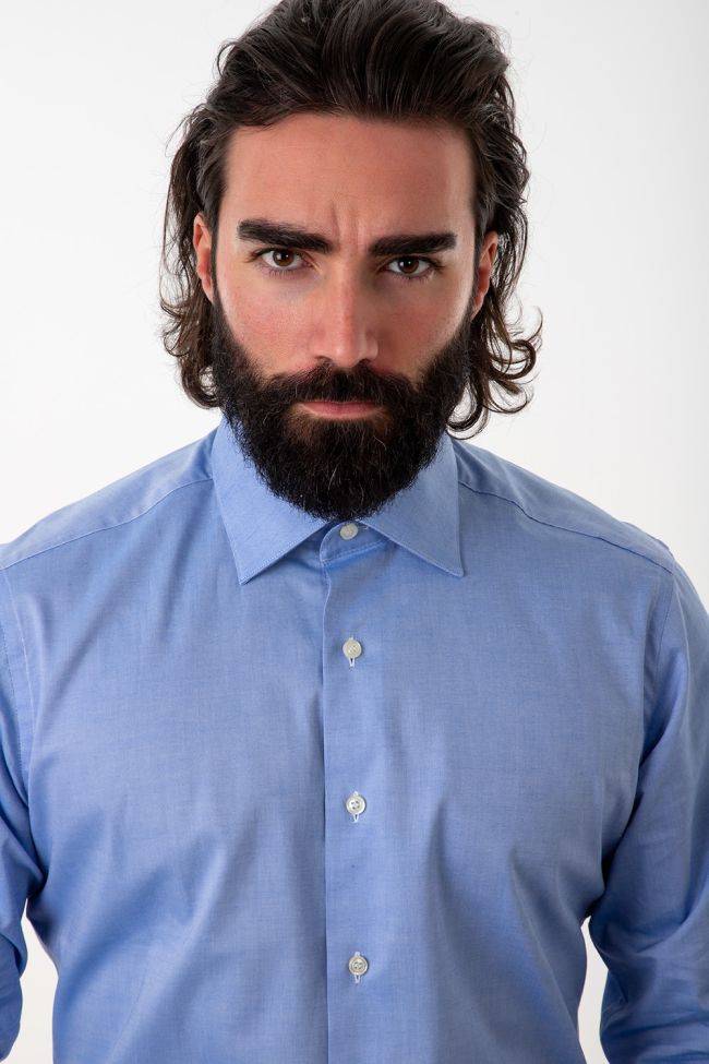 Aplomb Hemd Herren Aplomb Regular Einfarbig 100% Baumwolle Kragen Italienisch Lange Ärmel