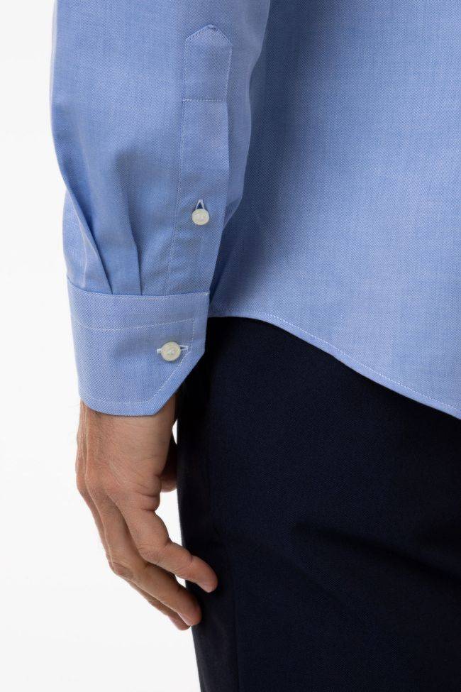 Aplomb Hemd Herren Aplomb Regular Einfarbig 100% Baumwolle Kragen Button-Down Lange Ärmel