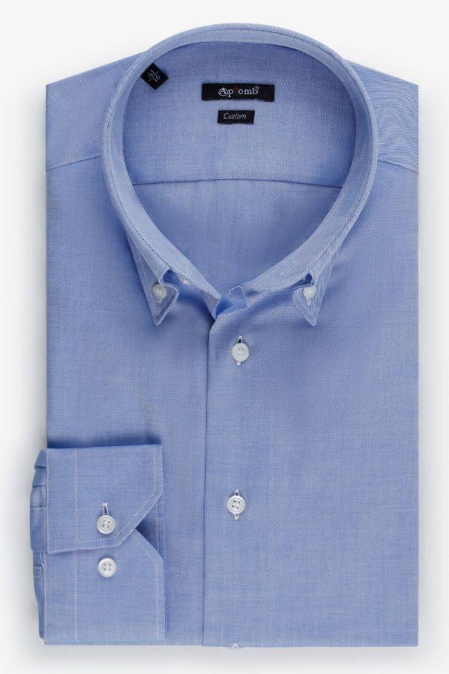 aplomb Hemd Herren Aplomb Regular Einfarbig 100% Baumwolle kragen Button-Down Lange Ärmel