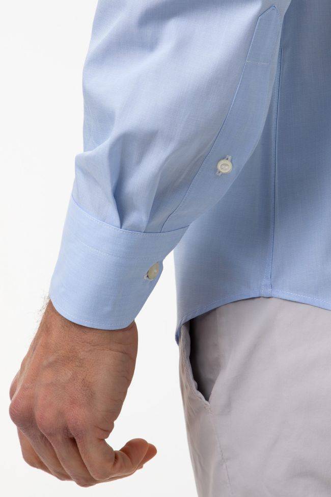 Aplomb Hemd Herren Aplomb Regular Einfarbig 100% Baumwolle Kragen Button-Down Lange Ärmel