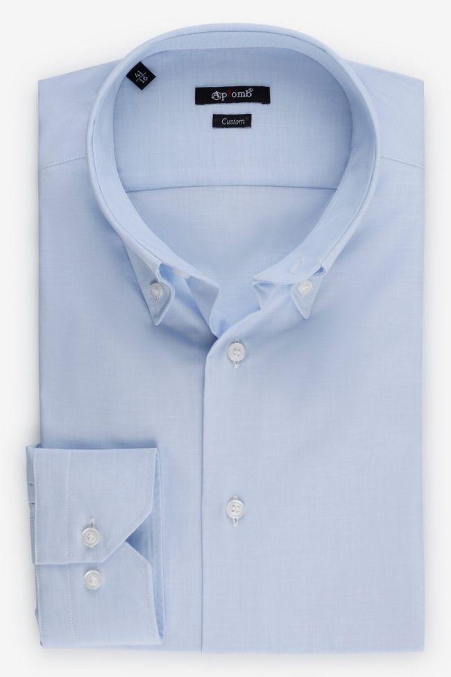 aplomb Hemd Herren Aplomb Regular Einfarbig 100% Baumwolle kragen Button-Down Lange Ärmel