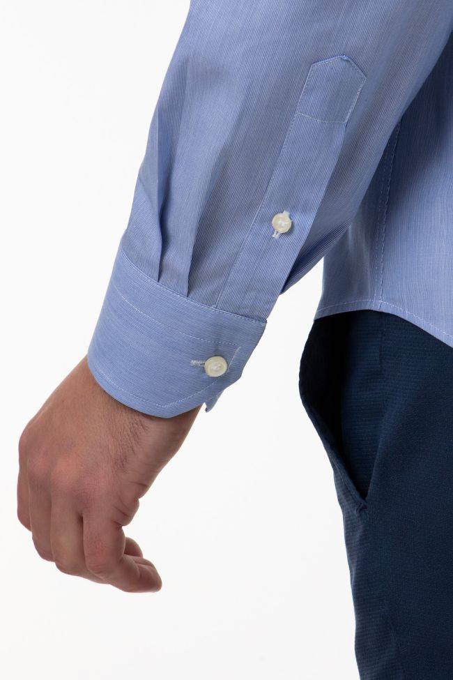 Aplomb Hemd Herren Aplomb Regular Einfarbig 100% Baumwolle Kragen Button-Down Lange Ärmel