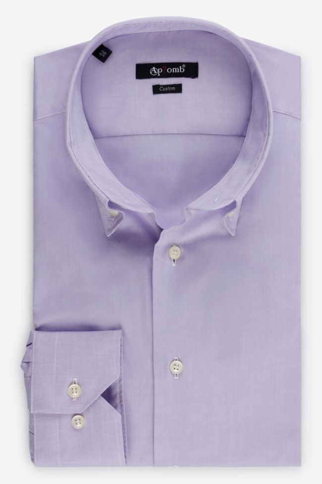 aplomb Hemd Herren Aplomb Regular Einfarbig 100% Baumwolle kragen Button-Down Lange Ärmel