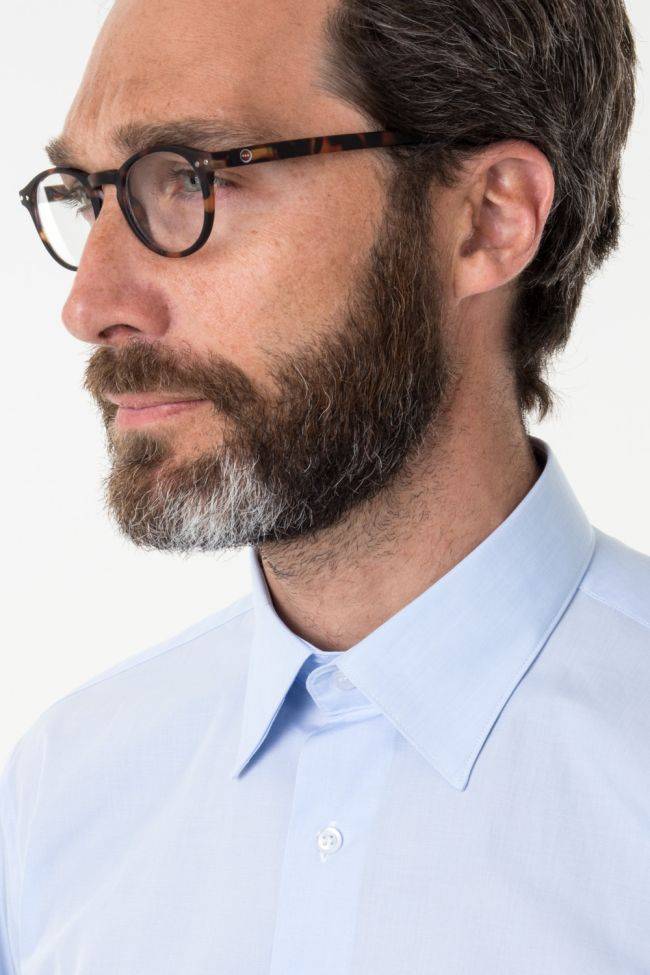 Aplomb Hemd Herren Aplomb Regular Einfarbig 100% Baumwolle Kragen Button-Down Lange Ärmel