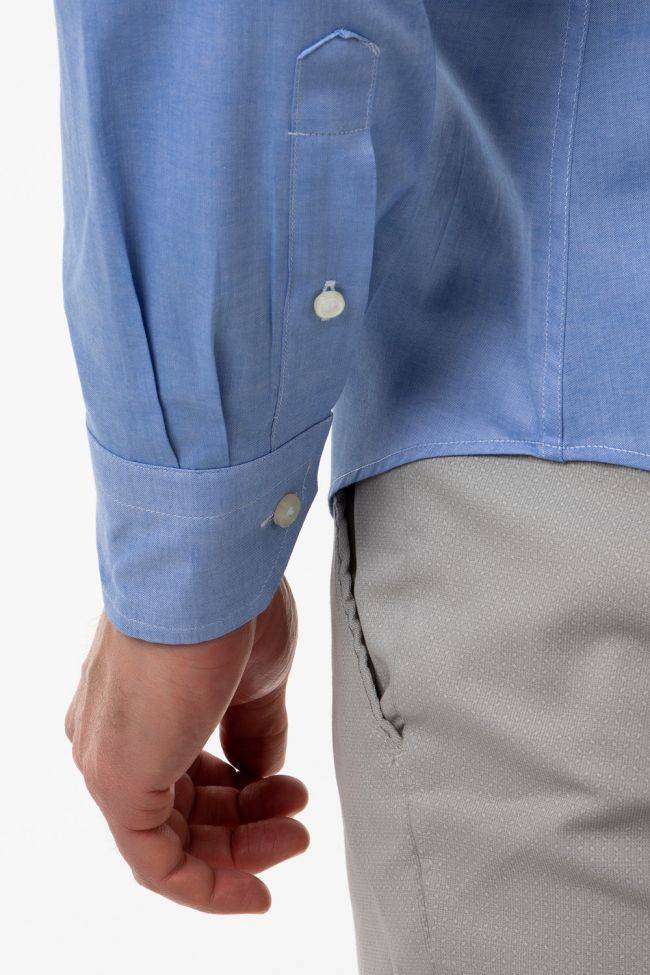 Aplomb Hemd Herren Aplomb Regular Einfarbig 100% Baumwolle Kragen Button-Down Lange Ärmel