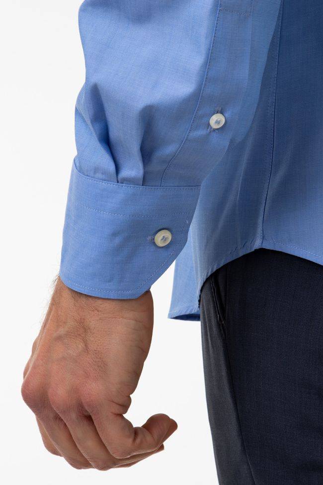 Aplomb Hemd Herren Aplomb Regular Einfarbig 100% Baumwolle Kragen Button-Down Lange Ärmel