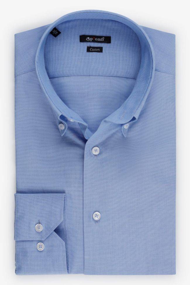 aplomb Hemd Herren Aplomb Regular Einfarbig 100% Baumwolle kragen Button-Down Lange Ärmel
