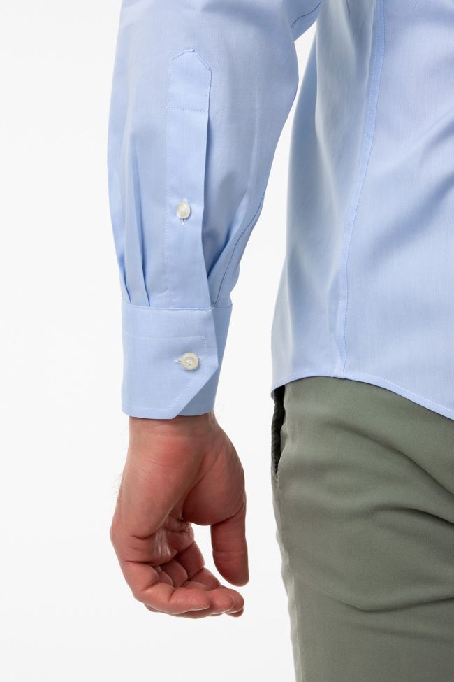 Aplomb Hemd Herren Aplomb Regular Einfarbig 100% Baumwolle Kragen Button-Down Lange Ärmel